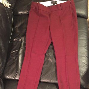 J. Crew burgundy wool Minnie pants size 0